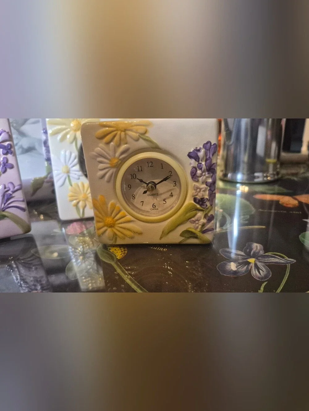 Floral Mixed Photo Frame Set in Pink, Purple, Yellow and Cream VINTAGE